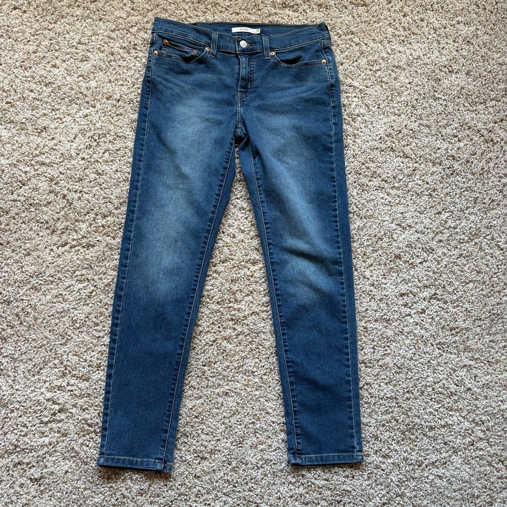 Levi’s Mid-Rise Boyfriend Women’s Jeans sz27 Cobalt Layer Dark Wash